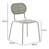 Linea Furniture Bowie Outdoor Armless Dining Chairs