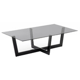 Linea Furniture Silver Oddvar Rectangular Glass-Top Coffee Table