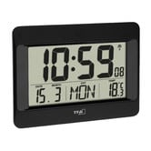 ATW Australia Black Nona Radio Controlled Digital Clock with Temperature