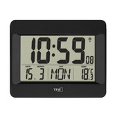 ATW Australia Black Nona Radio Controlled Digital Clock with Temperature