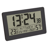 ATW Australia Black Radio Controlled Digital Clock with Room Climate Display
