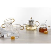 Ashdene Honey Bee 350ml Double Wall Glass Teacup