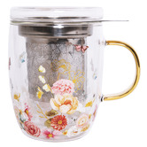 Ashdene Springtime Soiree 380ml Double Wall Glass Infuser
