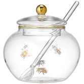 Ashdene Honey Bee Glass Sugar Bowl with Spoon