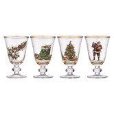 Ashdene 4 Piece Spirit of Christmas 300ml Glass Goblet Set