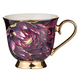Ashdene Dark Florals Purple Flame 180ml Cup &amp; Saucer