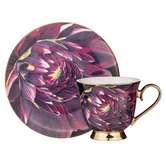 Ashdene 4 Piece Dark Florals 180ml Cup &amp; Saucer Set