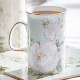 Ashdene Mint Elegant Rose 370ml Mug with Lid &amp; Infuser