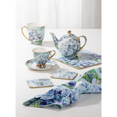 Ashdene 5 Piece Blue Hydrangea Bold Blooms Teapot &amp; Cup Set