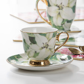 Ashdene White Lily Bold Blooms 180ml Cup &amp; Saucer