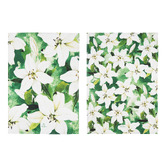 Ashdene 2 Piece White Lily Bold Blooms Kitchen Towel Set