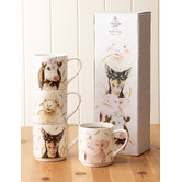 Ashdene 4 Piece Farmyard Faces 330ml Stackable Mug Set