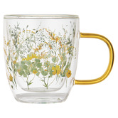 Ashdene Sunshine Wildflowers 350ml Double Wall Glass Mug