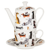 Ashdene Puppers Canine Capers Tea for One with Saucer