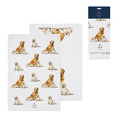 Ashdene 2 Piece Golden Retriever Puppy Love Kitchen Towel Set