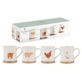 Ashdene 4 Piece Farm Friends 430ml Mug Set