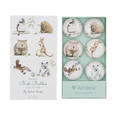 Ashdene 6 Piece Bush Buddies Glass Magnet Set