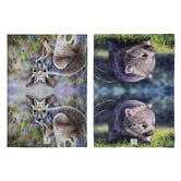 Ashdene 2 Piece Kangaroo &amp; Wombat Babies of the Bush Kitchen Towel Set