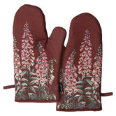 Ashdene 2 Piece Maroon Secret Garden Oven Mitt Set