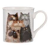 Ashdene Kim's Cats Fluffy Five 330ml Mugs &amp; Coasters