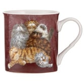 Ashdene Kim's Cats Friends Family 330ml Mugs &amp; Coasters