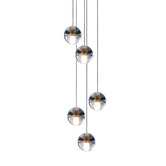 Observatory Lighting Bocci 14.5 Replica Iron and Crystal Pendant Light