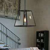 Observatory Lighting Filament Metal &amp; Glass Pendant Light