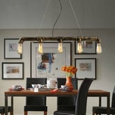 Observatory Lighting Straight Row Industrial Iron Pipe Pendant Light