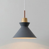 Observatory Lighting Stamp Dark Grey Cone Plywood Pendant Light