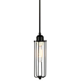 Observatory Lighting Black Harvey Caged Pendant Light