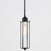 Observatory Lighting Black Harvey Caged Pendant Light