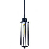 Observatory Lighting Black Harvey Caged Pendant Light