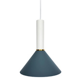 Observatory Lighting White &amp; Blue Adrielle Cone Pendant Light