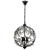 Observatory Lighting Beatrix 3 Light Metal &amp; Crystal Pendant