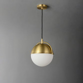 Observatory Lighting Brass Hemisphere Pendant Light