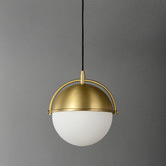 Observatory Lighting Brass Hemisphere Pendant Light