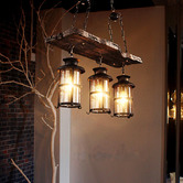 Observatory Lighting Ivar Iron &amp; Plywood 3 Light Pendant