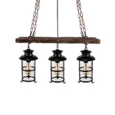 Observatory Lighting Ivar Iron &amp; Plywood 3 Light Pendant
