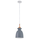 Observatory Lighting Stamp Dark Grey Bell Plywood Pendant Light