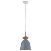 Observatory Lighting Stamp Dark Grey Bell Plywood Pendant Light