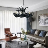 Observatory Lighting Antler Resin Chandelier