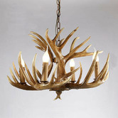 Observatory Lighting Antler Resin Chandelier