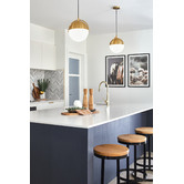 Observatory Lighting Brass Hemisphere Pendant Light
