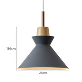 Observatory Lighting Stamp Dark Grey Cone Plywood Pendant Light