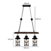 Observatory Lighting Ivar Iron &amp; Plywood 3 Light Pendant