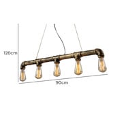 Observatory Lighting Straight Row Industrial Iron Pipe Pendant Light