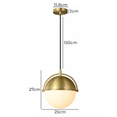 Observatory Lighting Brass Hemisphere Pendant Light
