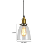 Observatory Lighting Clear Glass Cloche Filament Pendant Light