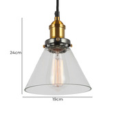 Observatory Lighting Clear Glass Funnel Filament Pendant Light