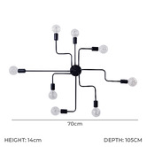 Observatory Lighting Kearns 8 Light Metal Ceiling Light